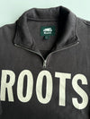 Roots Black Spell-Out Quarter Zip Pullover (M)