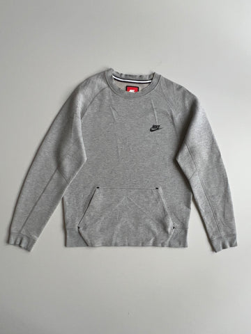 Nike Tech Fleece Grey Heather Crewneck (Kangaroo Pocket) (M)