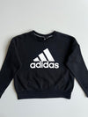 Adidas Black Big Logo Cropped Crewneck Sweatshirt (S)