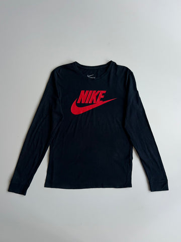Nike Black Long Sleeve Red Futura Logo (S)