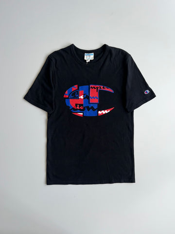 Vintage Champion Black Abstract Big-C Logo (S)