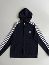 Adidas 3-Stripes Zip-Up Hoodie – Black,  (M)