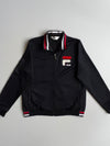 Fila Track Jacket – Black w/ Red-White Tipped Collar (S)