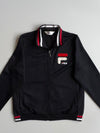 Fila Track Jacket – Black w/ Red-White Tipped Collar (S)