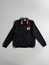 Fila Track Jacket – Black w/ Red-White Tipped Collar (S)