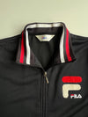 Fila Track Jacket – Black w/ Red-White Tipped Collar (S)