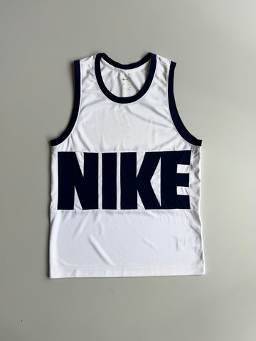 Nike Dri-Fit Big Logo Tank Top – White/Navy, Colorblock (M)