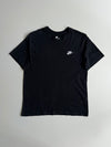 Nike Sportswear Club Black Embroidered Swoosh T-Shirt (L/XL)