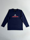 Adidas Navy Blue Signature Logo Full Sleeve T-Shirt (M)