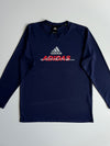 Adidas Navy Blue Signature Logo Full Sleeve T-Shirt (M)
