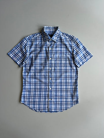 Gap Blue Check Short Sleeve Casual Shirt (S)