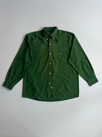 Ralph Lauren Green Cotton Button-Down Shirt (XL)