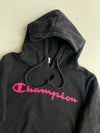 Champion Script Logo Hoodie – Black/Pink (S)