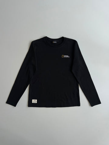 National Geographic Logo Long Sleeve Tee – Black (Small)