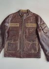 ZVintage Fabiani Pure Leather Utility Bomber Jacket RARE (L)