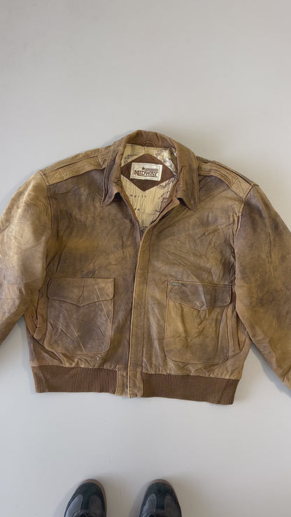 ZSuper Premium Original MIDWAY Leather Jacket (SUPER RARE) (XL/2XL)