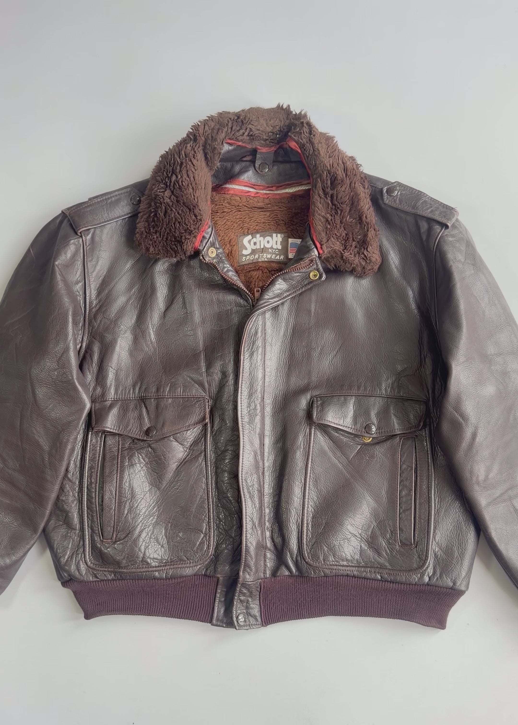 Schott / 80's ～ 184SM G-1 leather jacket Schott NYC | 184SM G-1 Cowhide Flight Jacket | Pure Leather| (USA