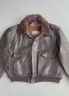 Schott NYC | 184SM G-1 Cowhide Flight Jacket | Pure Leather| (USA Made, Detachable Collar + Liner) (XL/2XL)