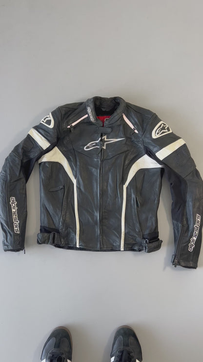 ZSuper RARE Alpinestars Stella GP Plus Riding Original Leather Jacket Padded (XS)