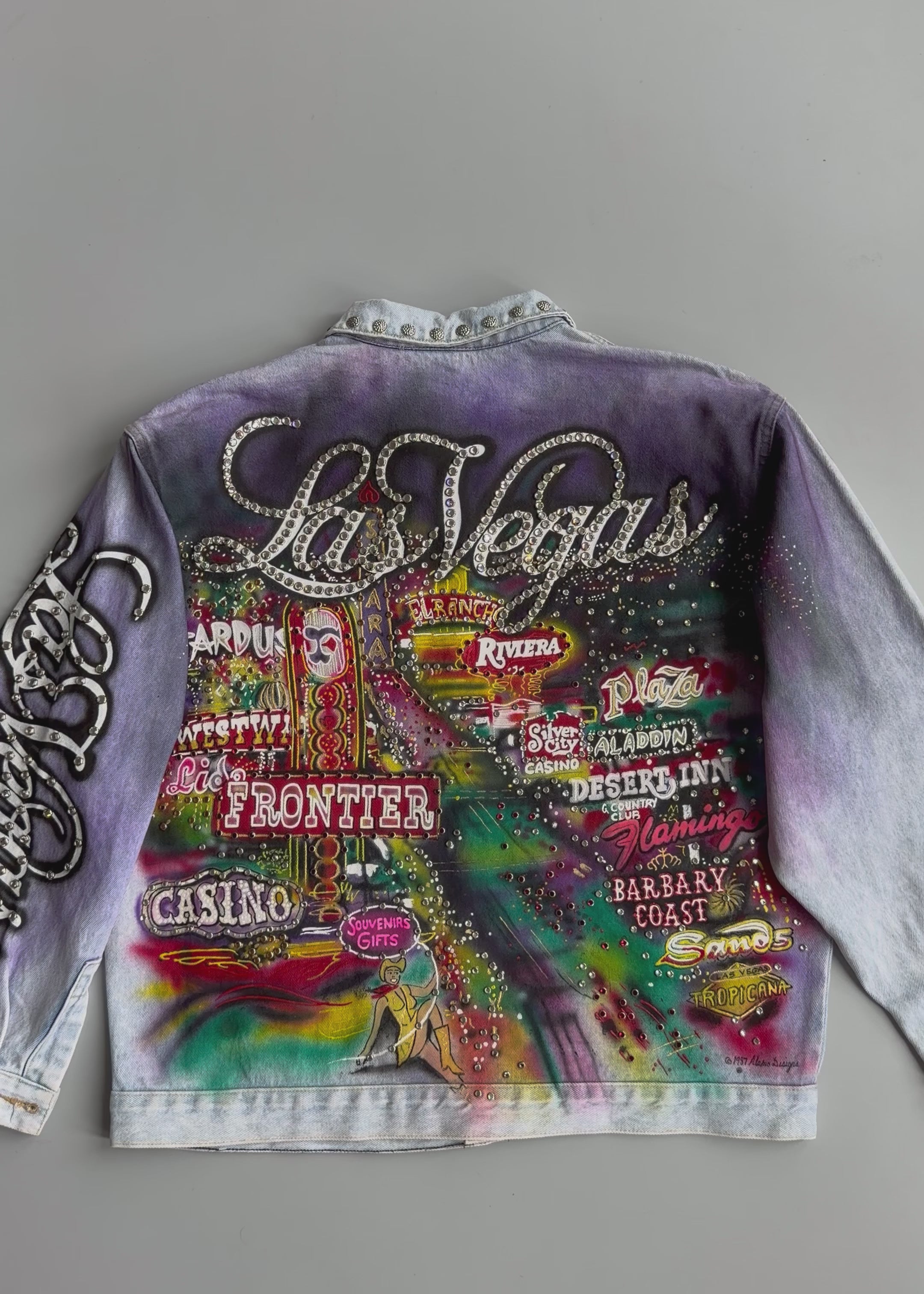 Vintage 1987 Alamo Designs | Rare Hand-Painted Rhinestone Denim