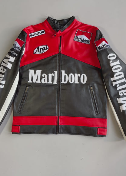 !                          Ultra Premium Marlboro Brand New Leather Racing Jacket (S/M)