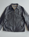 Vintage 90s Polo Ralph Lauren 100% Leather Harrington Jacket – Black Plaid Lined (L)