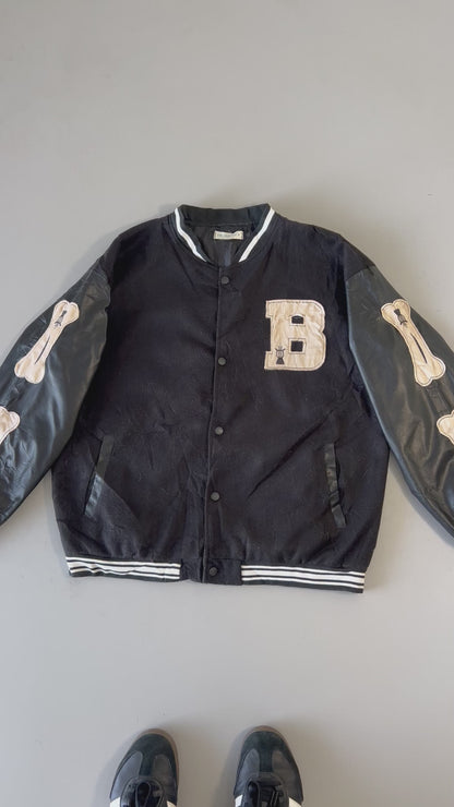 ZSuper Premium Bones Varsity Jacket Leather Sleeves (L)