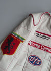 90's Dolce & Gabbana Vintage Racing Leather Jacket | “Indianapolis” Monte Carlo Patches | White Sheep Leather | Made in Italy Size (S/M)