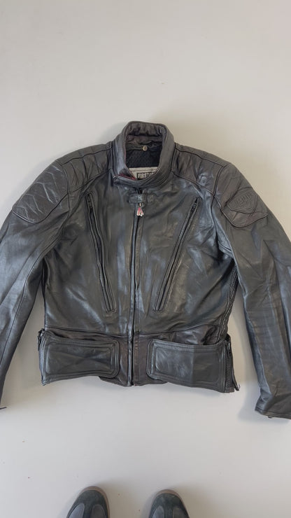 ZFirst Gear By Hein Gericle Original Pure Heavy Original Leather Riding Jacket (Ultra Rare) Padded (M)