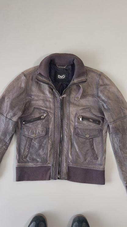 ZDolce&Gabbana Men's Vintage Y2K Leather Jacket (M/L)