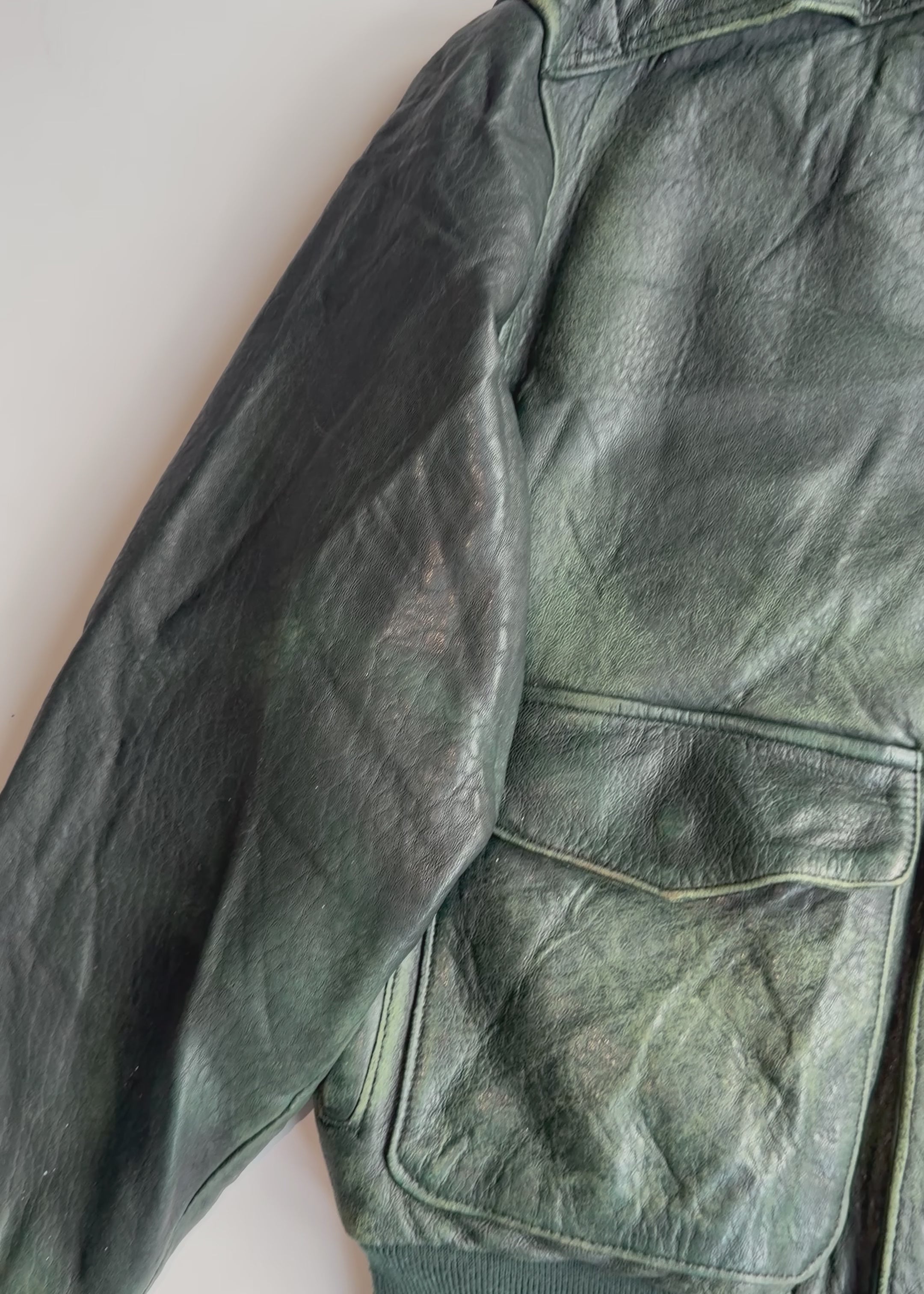 Vintage 1990 Avirex Type A-2 Genuine Leather Flight Jacket