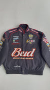 Y2K-Style Budweiser NASCAR #8 Racing Jacket Heavy Embroidery, Quilted Lining (XL)