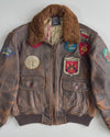Vintage Avirex G-1 U.S. Navy Spec. 7823 Distressed Leather Flight Bomber Jacket (XL)